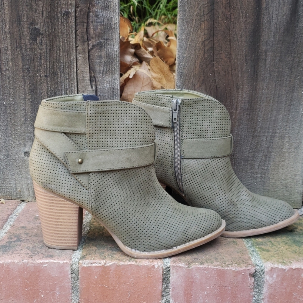 Olive Heeled Booties